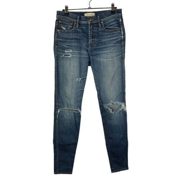 Madewell 9" High Riser Skinny Skinny Distressed Jeans 26 - Picture 1 of 3